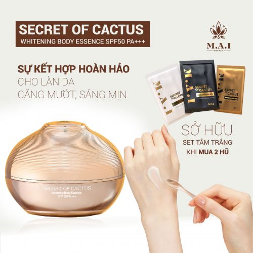 Combo 2 kem dưỡng thể Body Secret of Cactus Dr Mai chính hãng nhập khẩu Hàn Quốc (Tặng set tắm trắng giá 179k) - Hotline: 0908 137 236